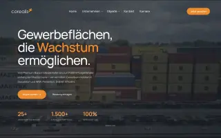 Startseite von corealis mit Containerterminal und der Headline Gewerbeflächen, die Wachstum ermöglichen